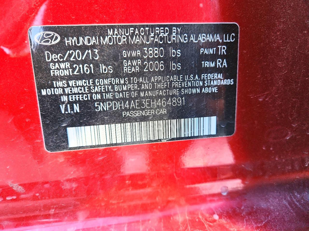 2014 HYUNDAI ELANTRA SE photo 12