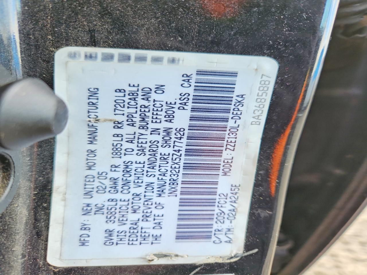 2005 TOYOTA COROLLA CE photo 12