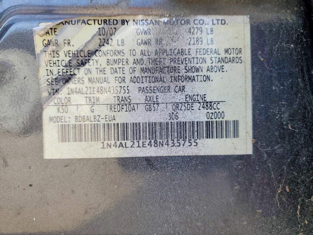 2008 NISSAN ALTIMA 2.5 photo 34