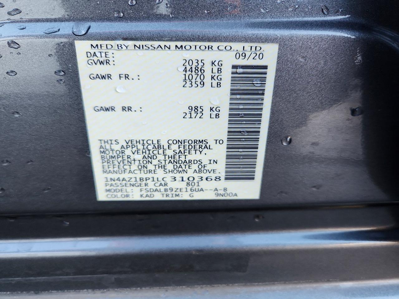 2020 NISSAN LEAF S photo 13
