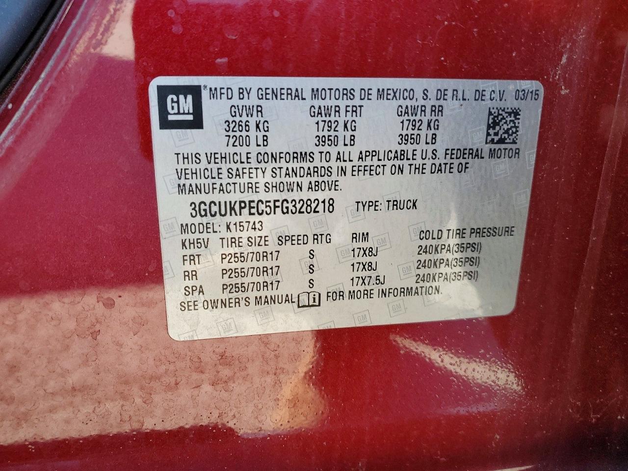 2015 CHEVROLET SILVERADO K1500 photo 12