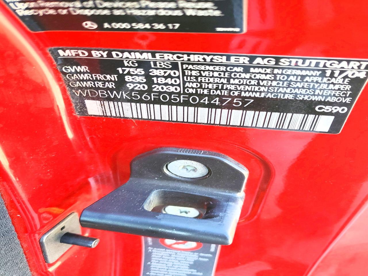 2005 MERCEDES-BENZ SLK 350 photo 12