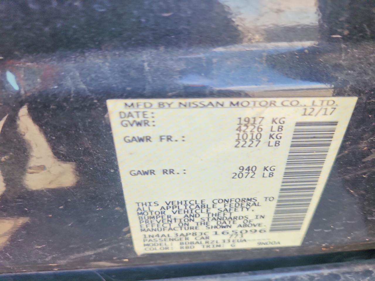 2018 NISSAN ALTIMA 2.5 photo 12