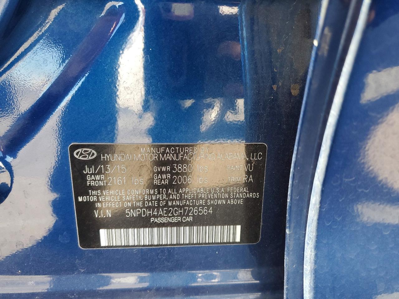 2016 HYUNDAI ELANTRA SE photo 12