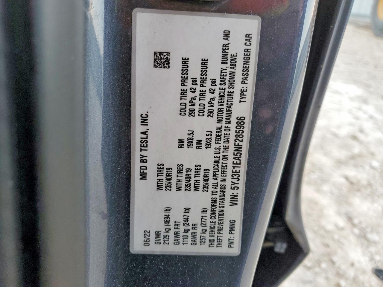 2022 TESLA MODEL 3 photo 12