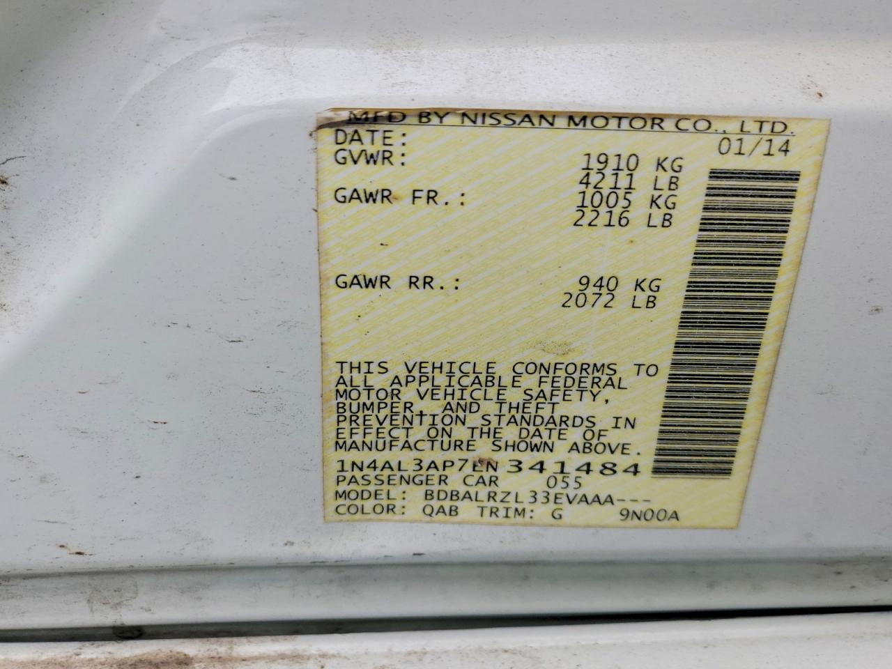 2014 NISSAN ALTIMA 2.5 photo 12