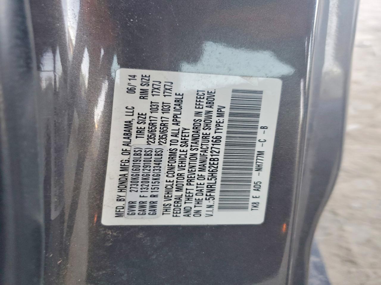 2014 HONDA ODYSSEY EXL photo 13