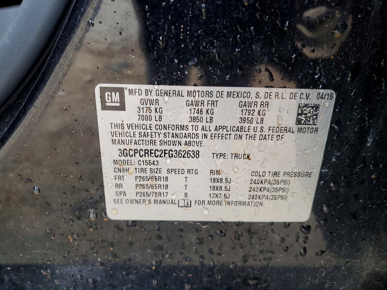 2015 CHEVROLET SILVERADO C1500 LT photo 12
