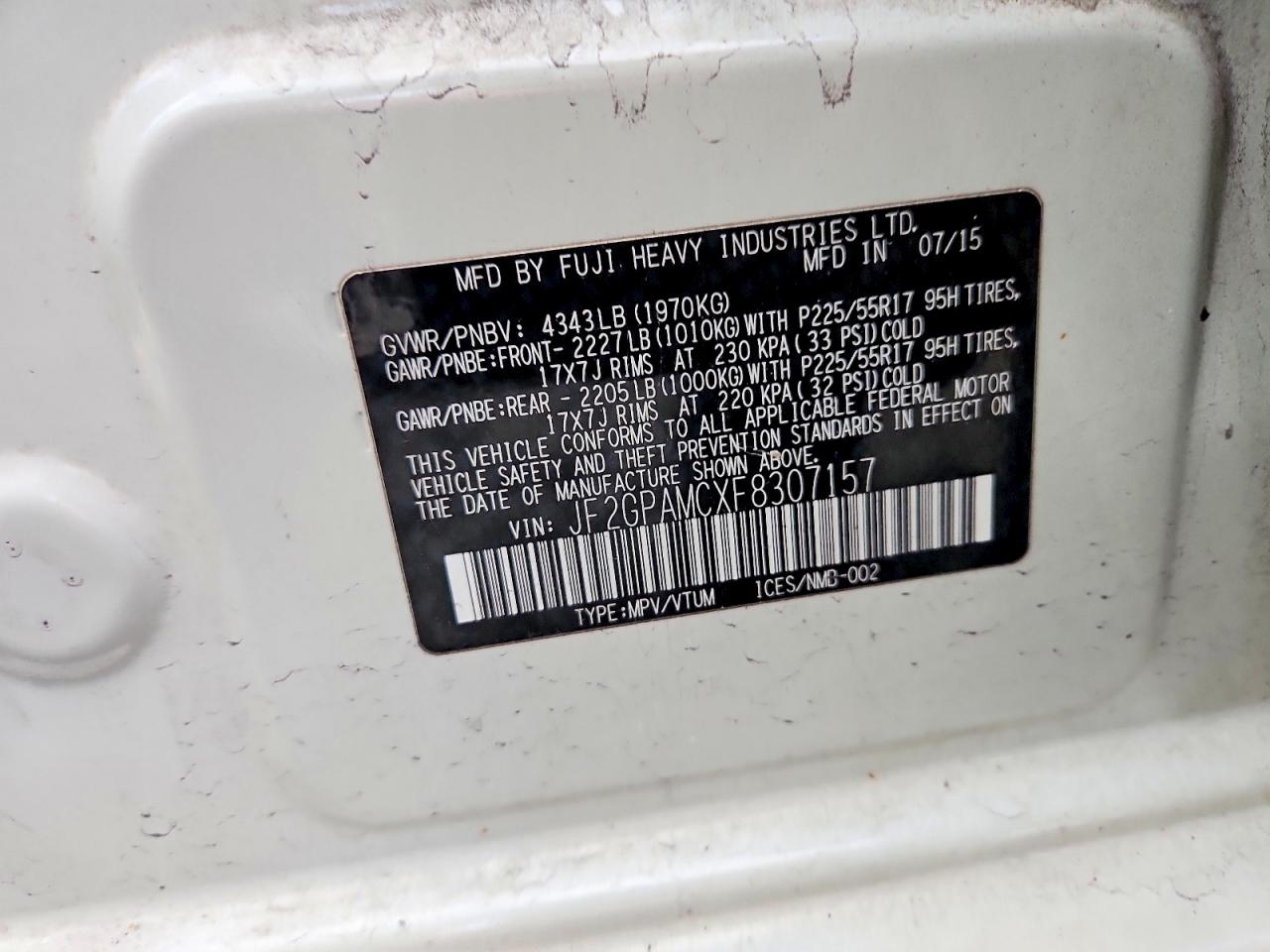 2015 SUBARU XV CROSSTREK 2.0 LIMITED photo 12
