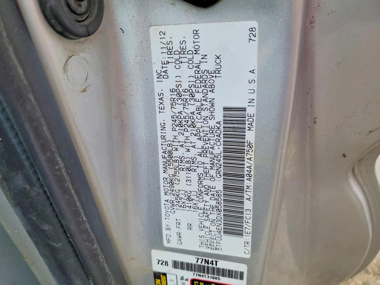 2013 TOYOTA TACOMA V6 photo 12