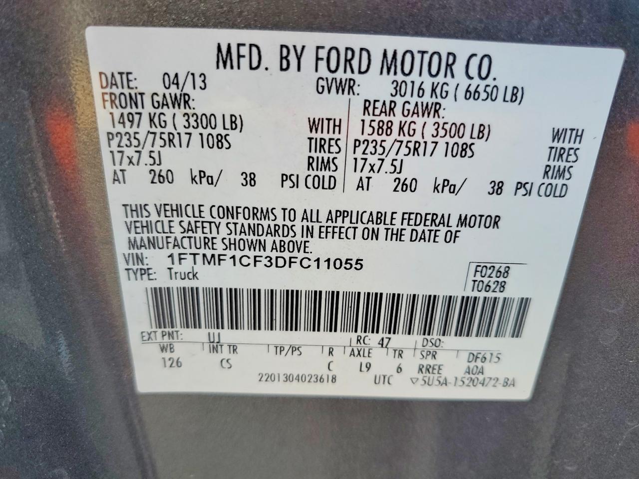 2013 FORD F150 photo 13