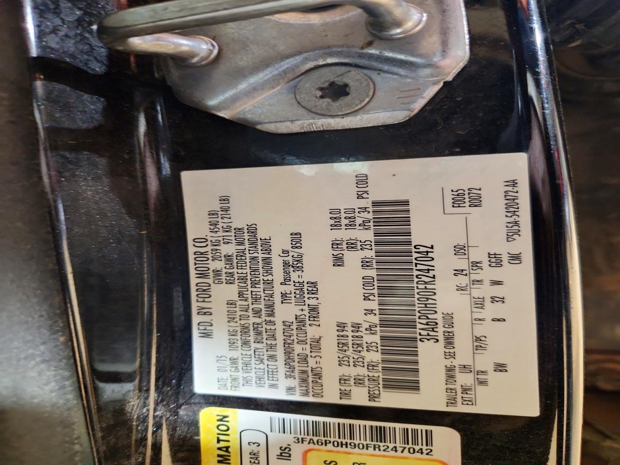 2015 FORD FUSION SE photo 12