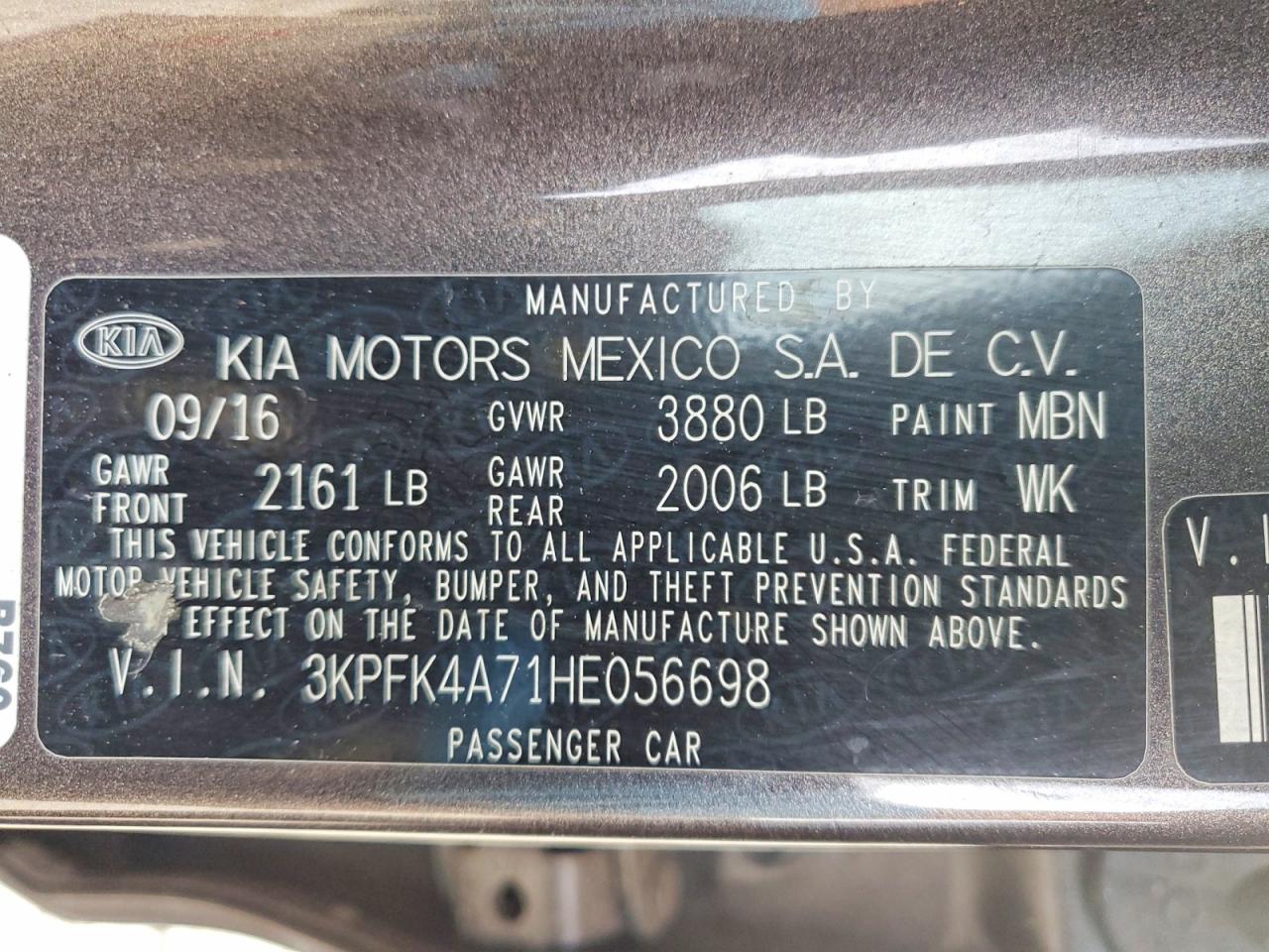 2017 KIA FORTE LX photo 12