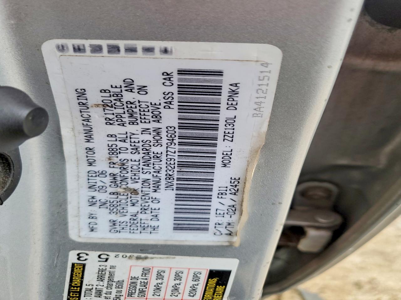 2007 TOYOTA COROLLA CE photo 12