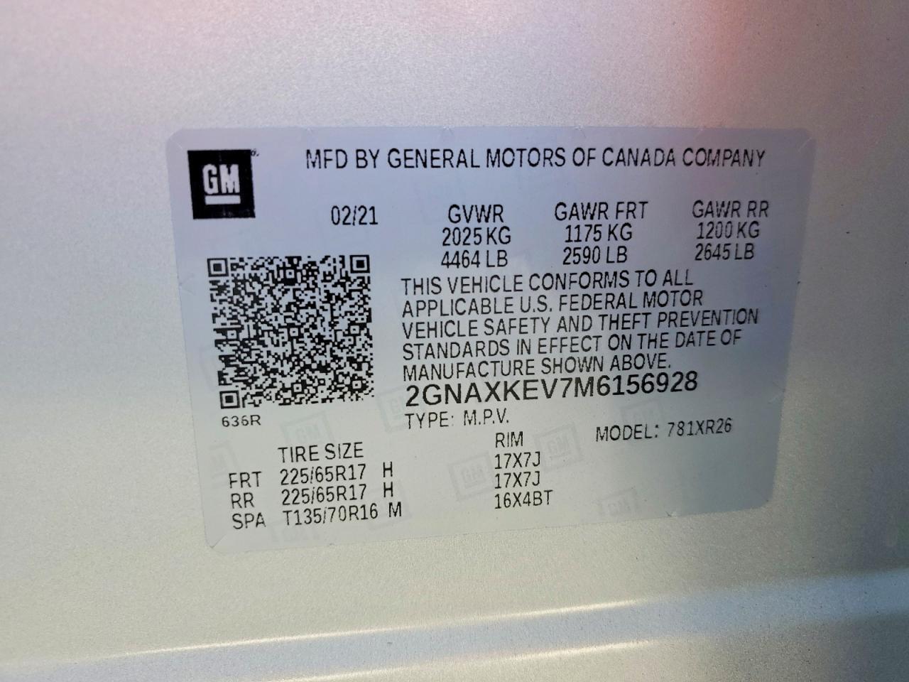 2021 CHEVROLET EQUINOX LT photo 13