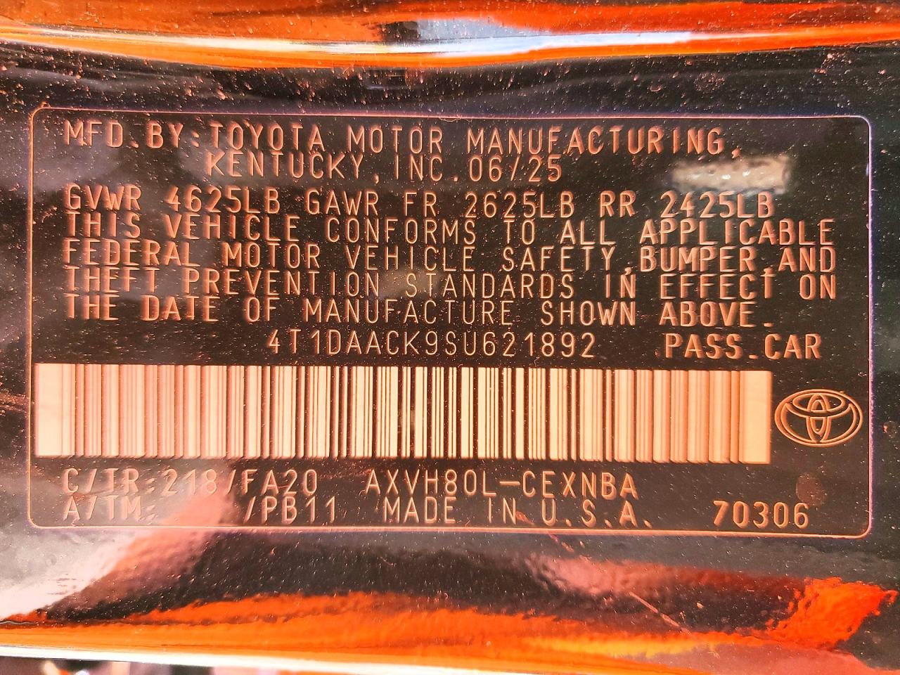 2025 TOYOTA CAMRY XSE photo 12