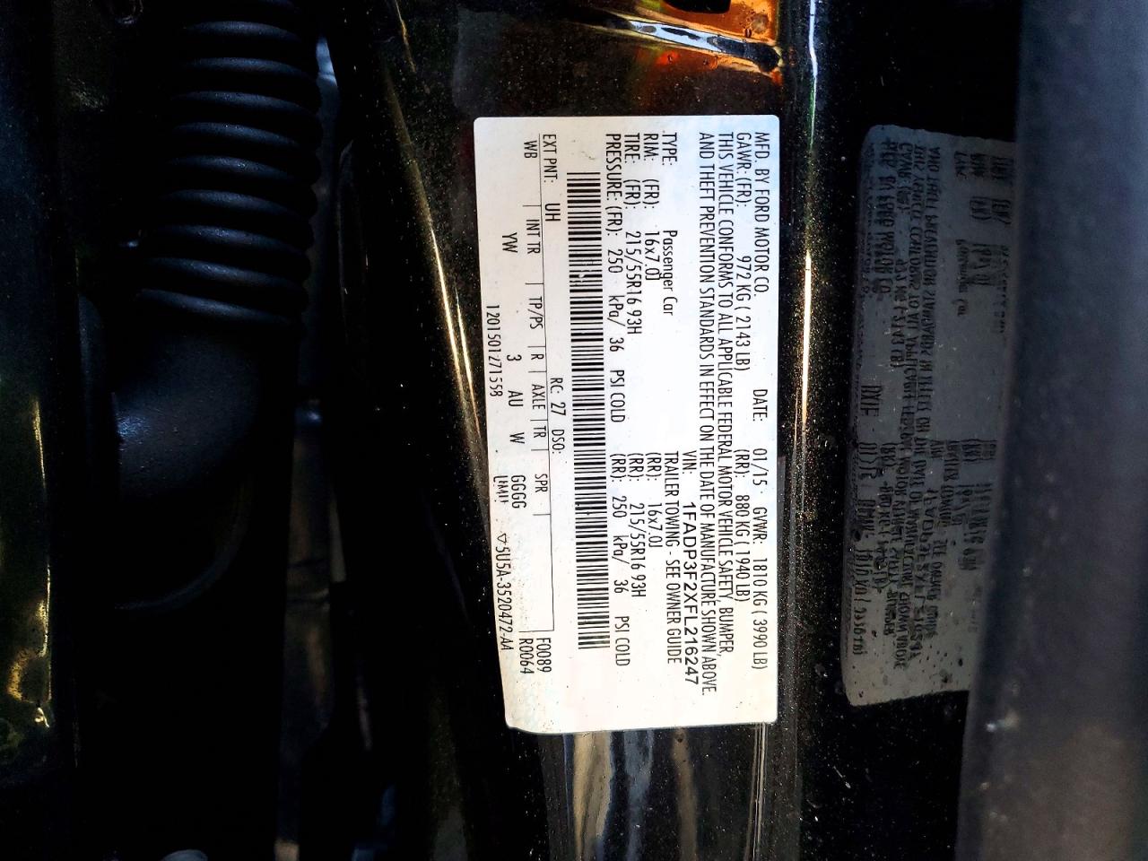 2015 FORD FOCUS SE photo 12