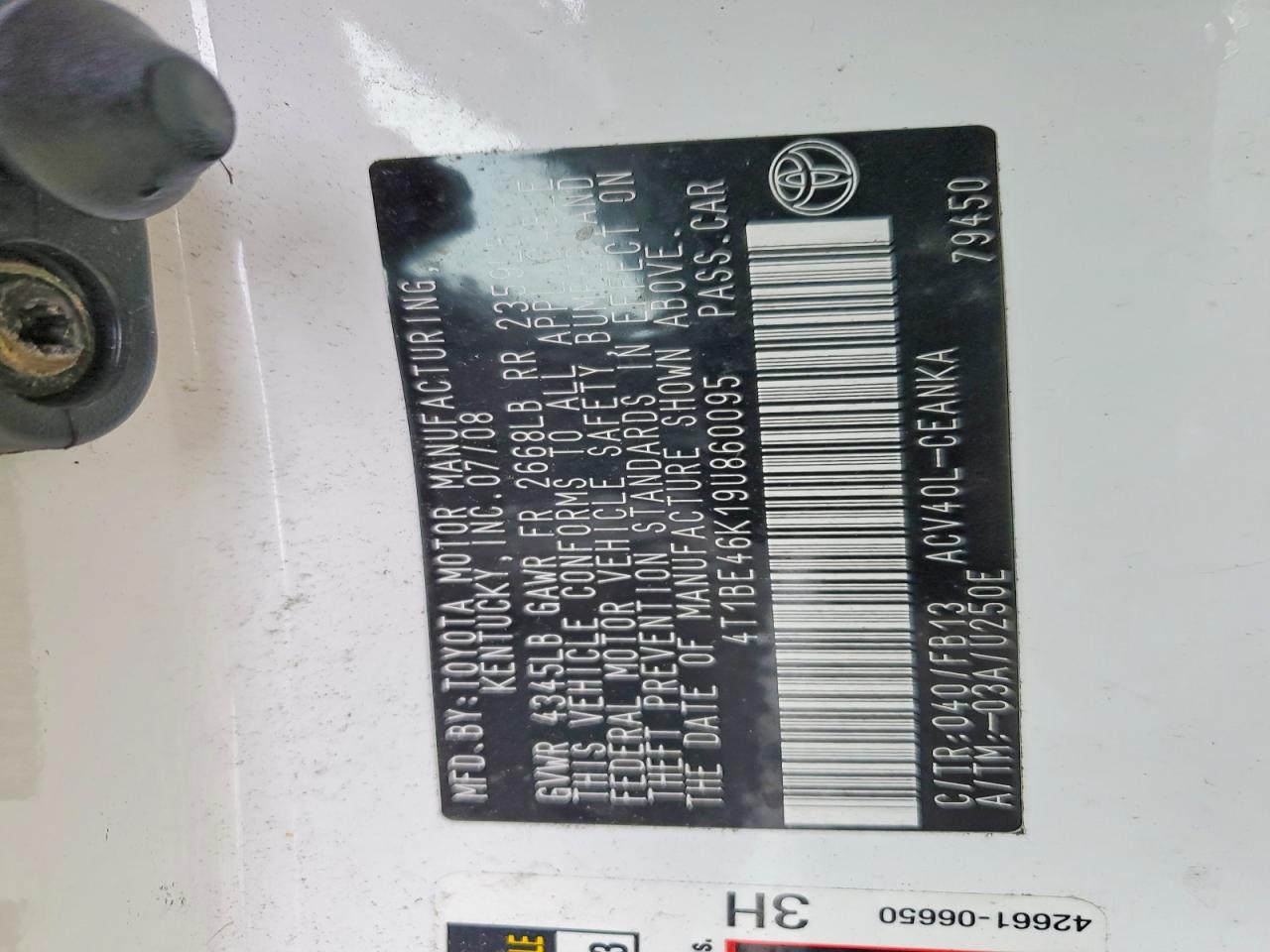 2009 TOYOTA CAMRY BASE photo 12