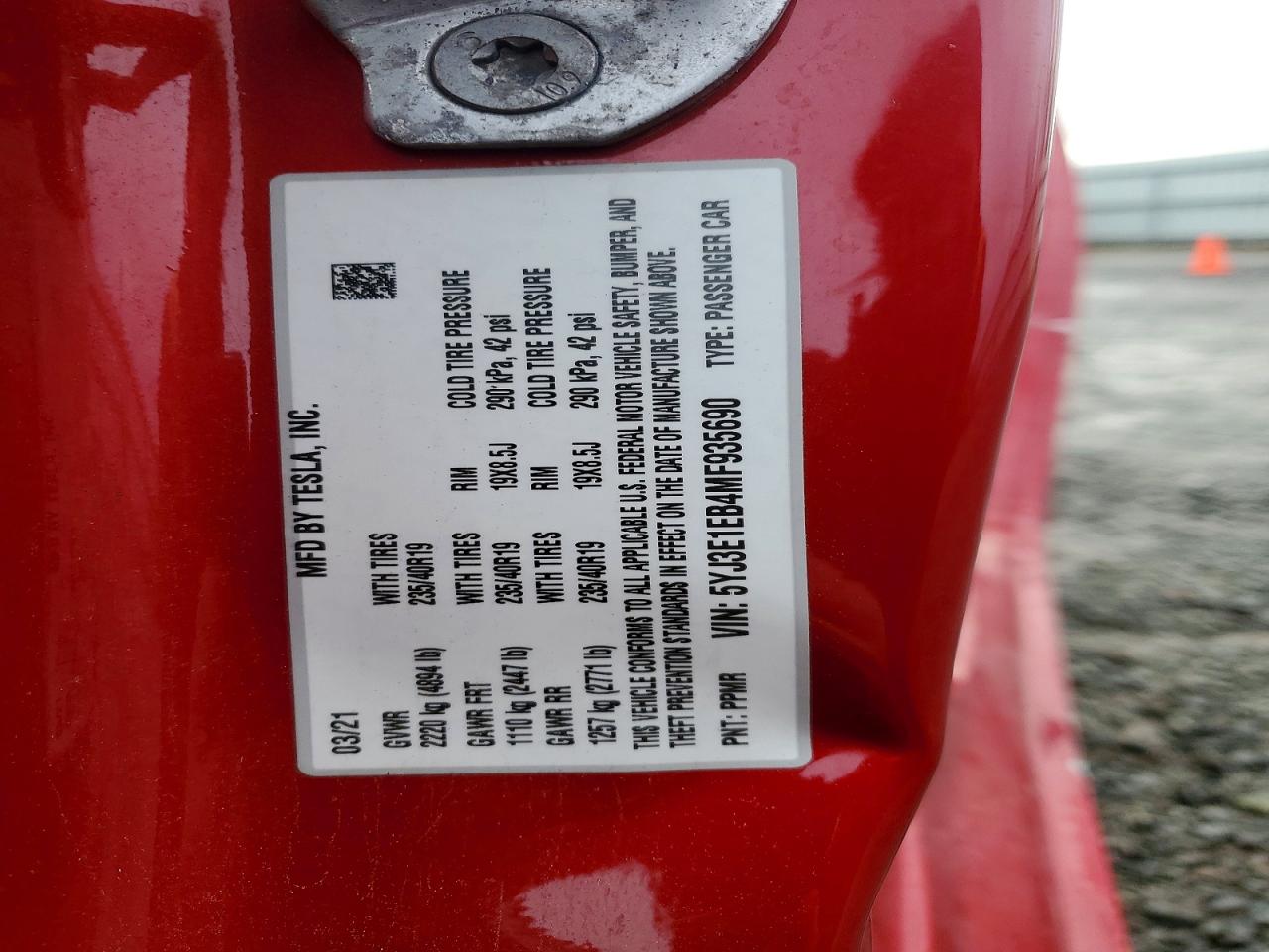 2021 TESLA MODEL 3 photo 13
