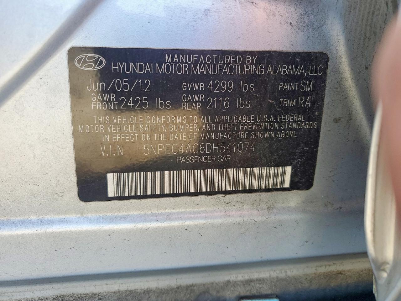 2013 HYUNDAI SONATA SE photo 12