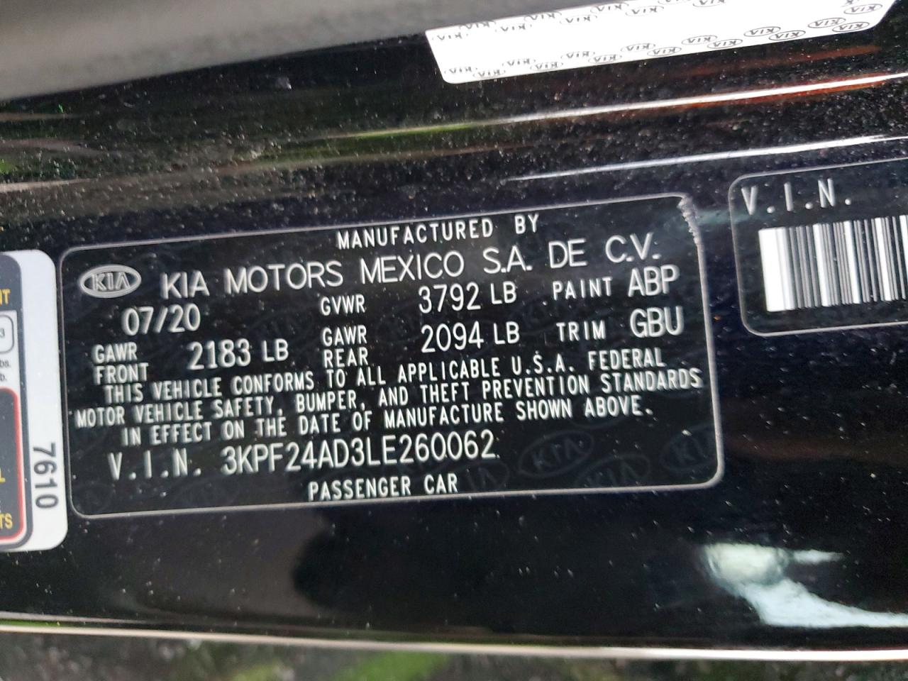 2020 KIA FORTE FE photo 12