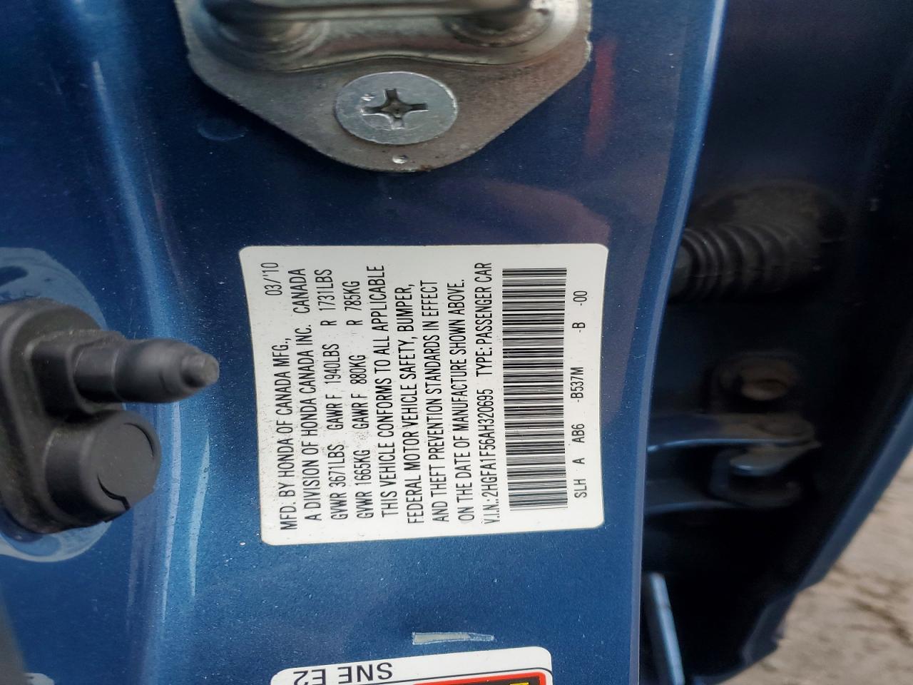 2010 HONDA CIVIC LX photo 12