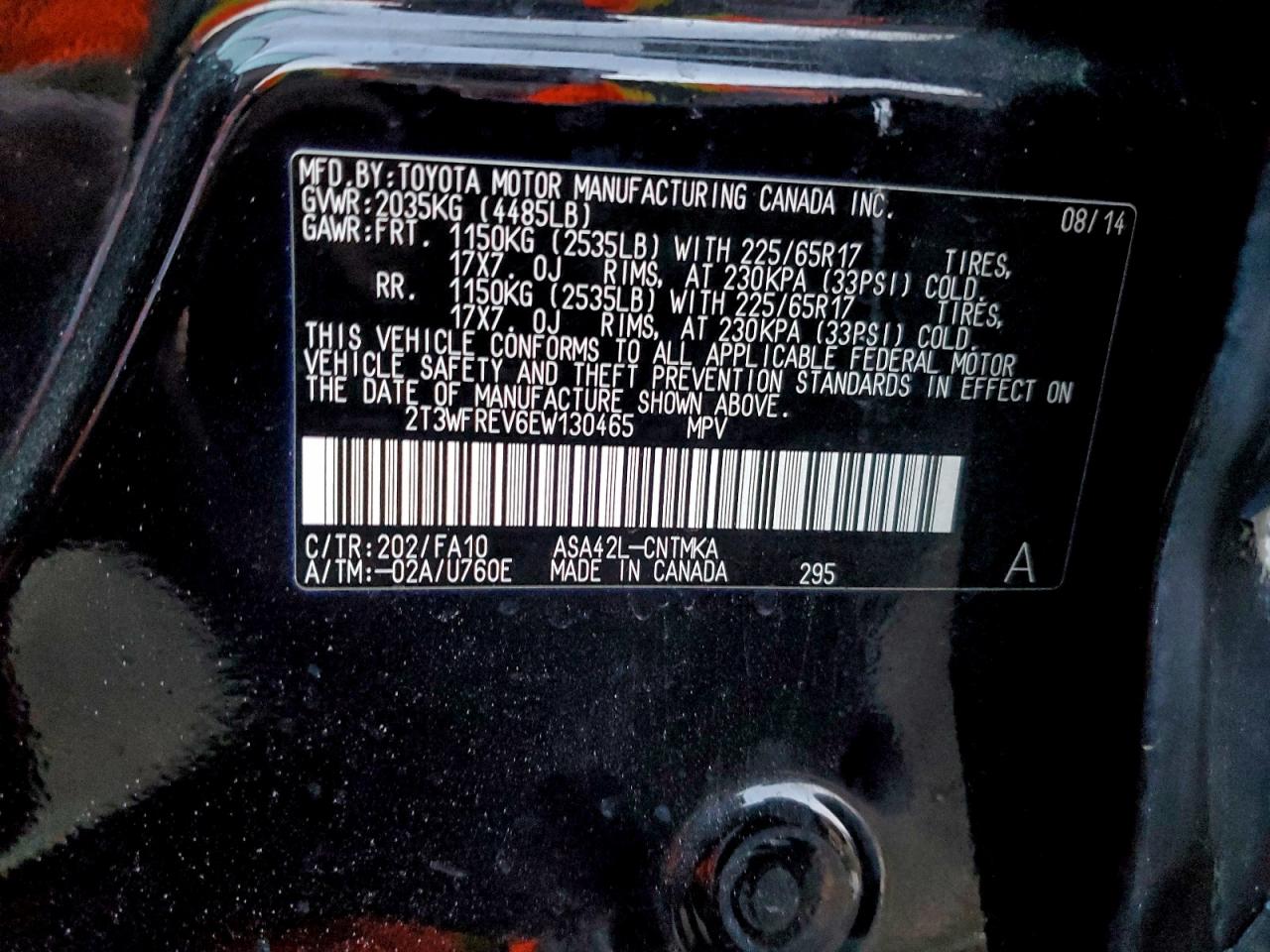 2014 TOYOTA RAV4 XLE photo 13