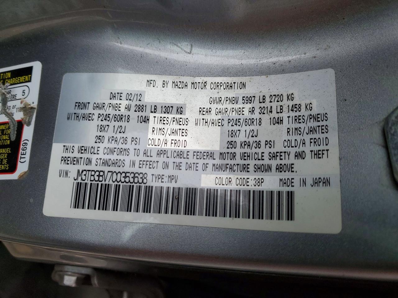 2012 MAZDA CX-9 photo 13