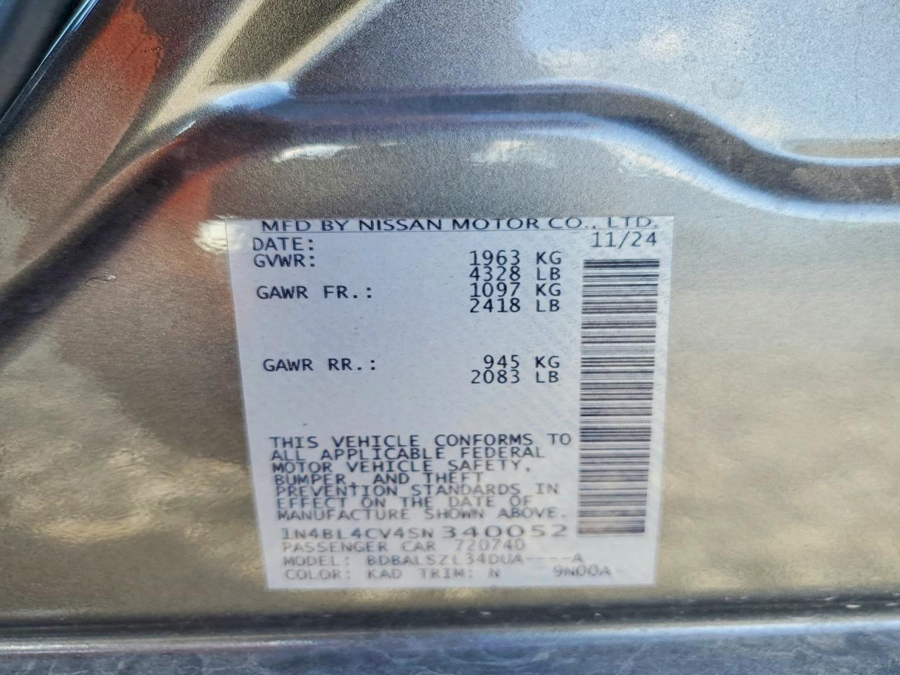 2025 NISSAN ALTIMA SR photo 12