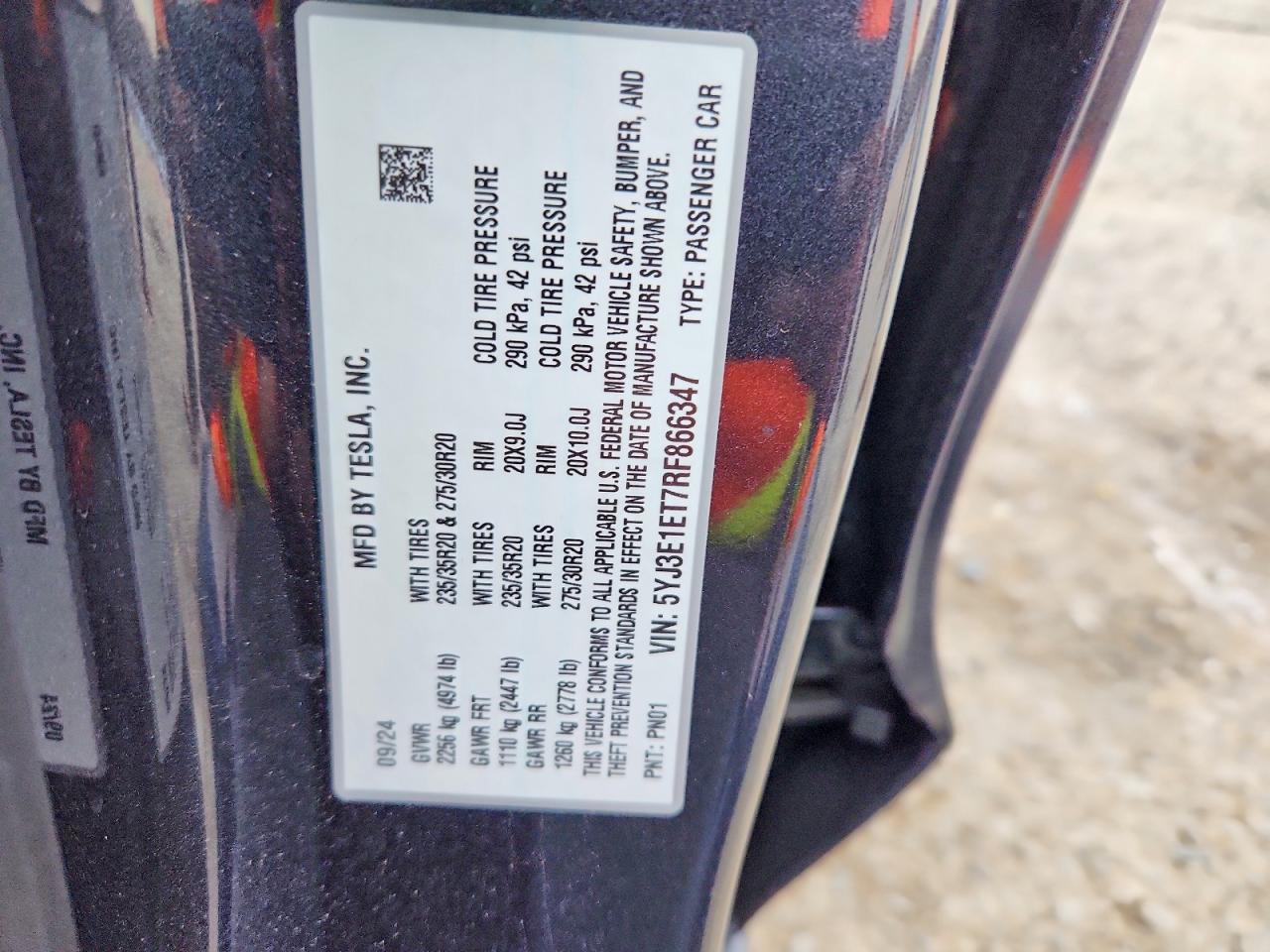 2024 TESLA MODEL 3 photo 12