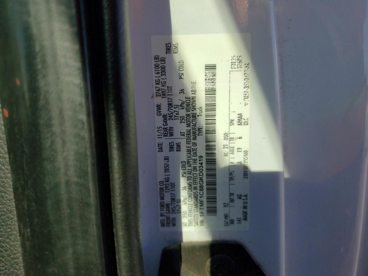 2016 FORD F150 photo 12