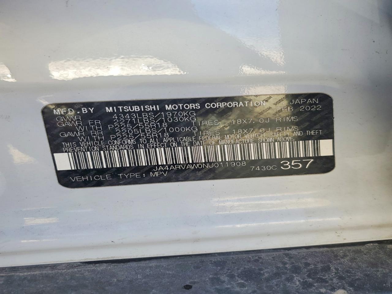 2022 MITSUBISHI OUTLANDER SPORT GT photo 13