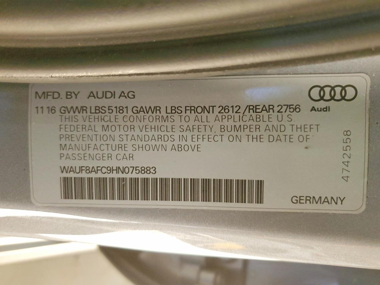 2017 AUDI A6 PREMIUM photo 12