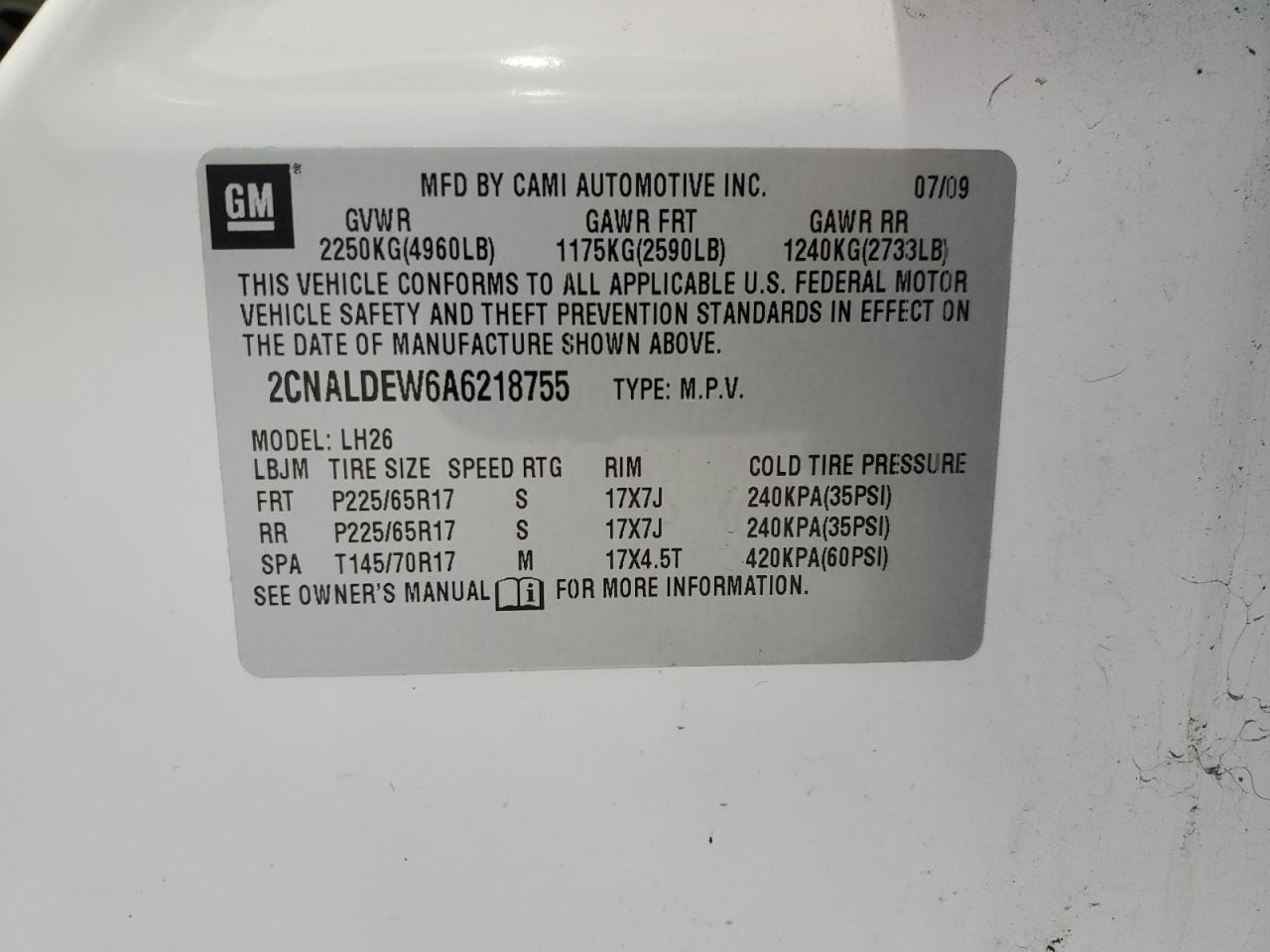 2010 CHEVROLET EQUINOX LT photo 13