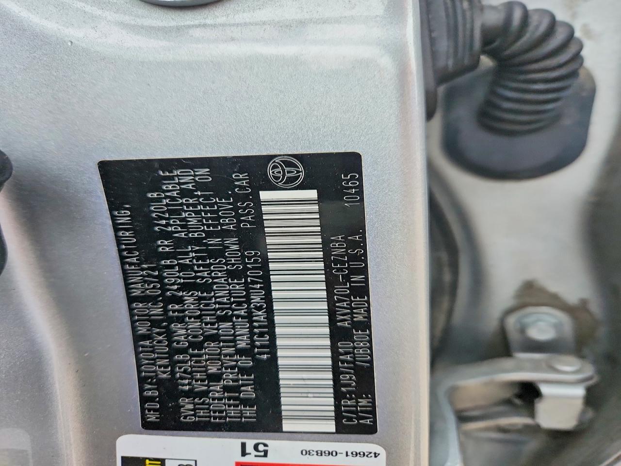 2021 TOYOTA CAMRY LE photo 34