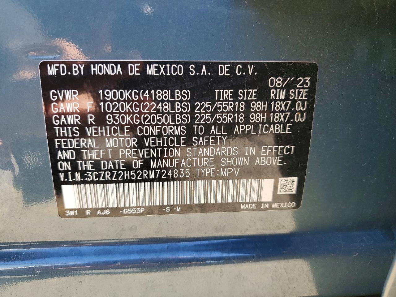 2024 HONDA HR-V SPORT photo 13