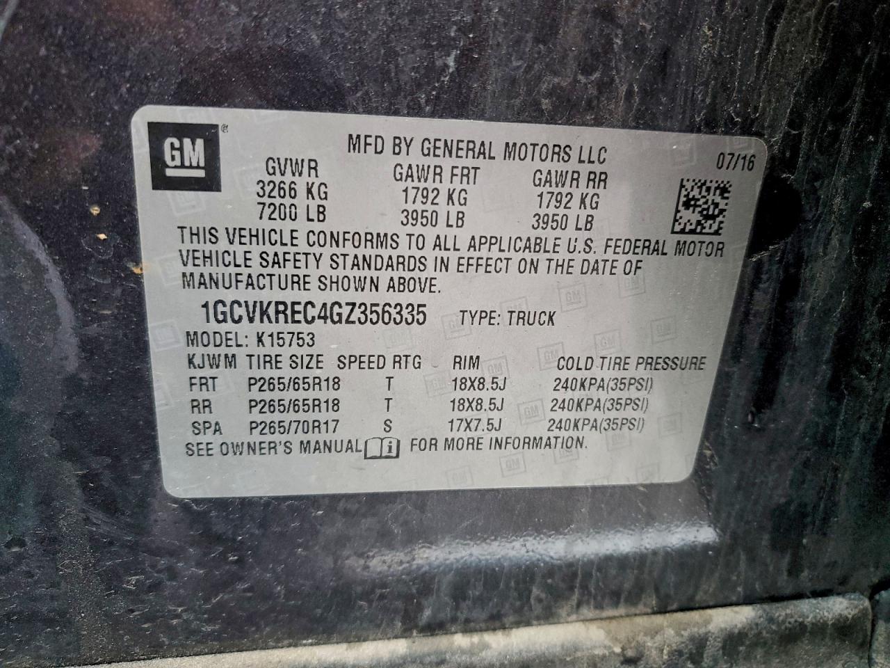 2016 CHEVROLET SILVERADO K1500 LT photo 12