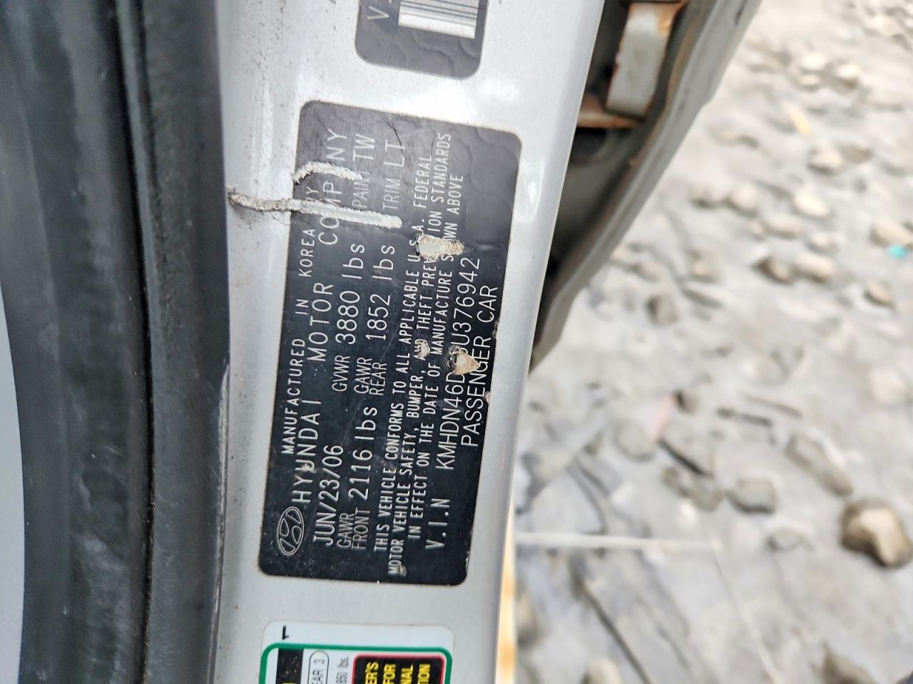 2006 HYUNDAI ELANTRA GLS photo 12