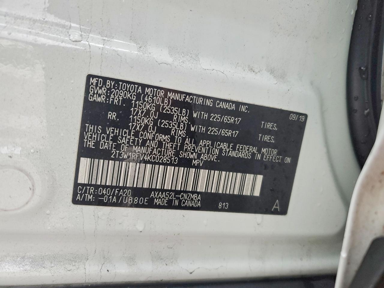 2019 TOYOTA RAV4 XLE photo 13