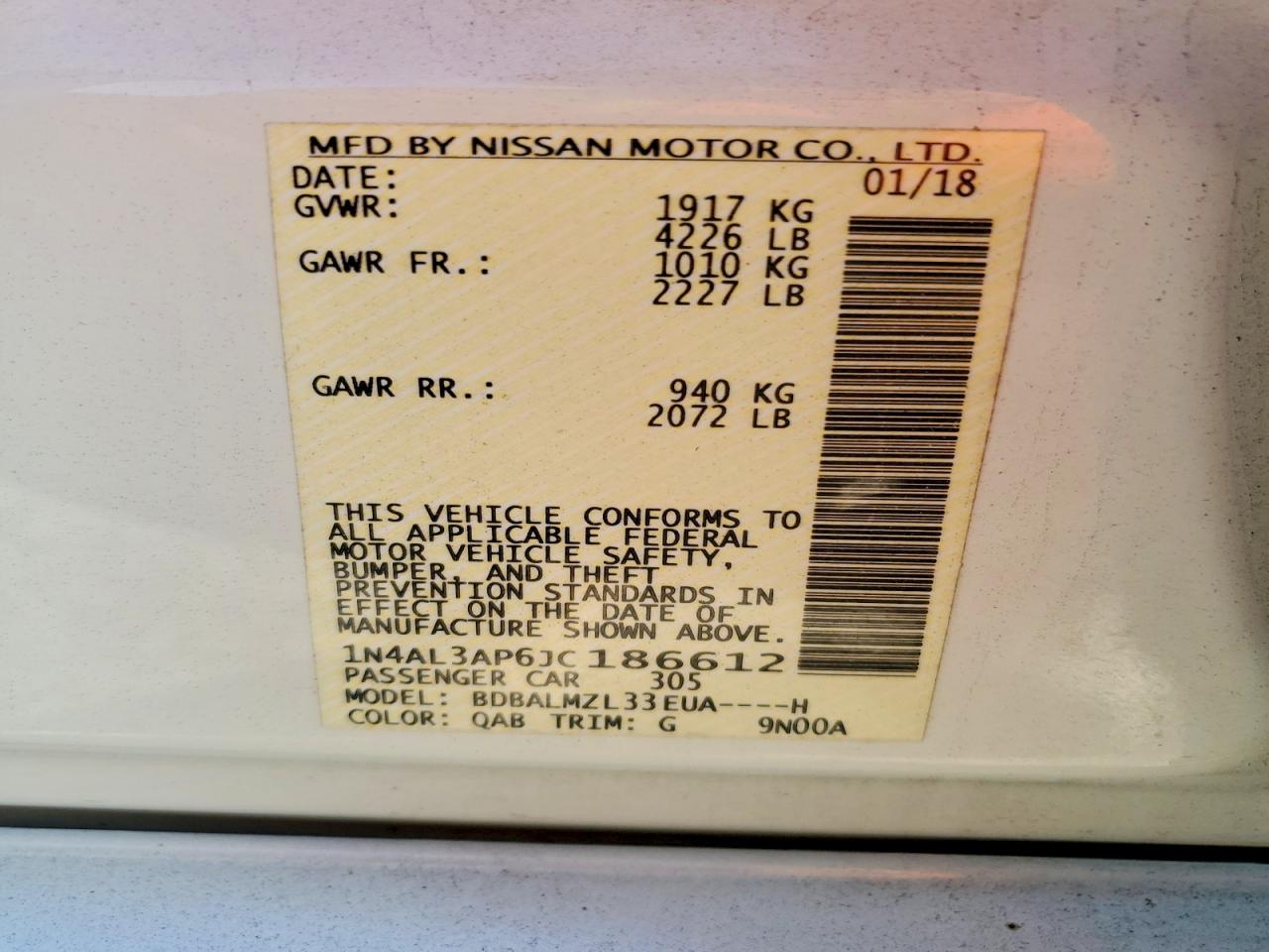 2018 NISSAN ALTIMA 2.5 photo 12