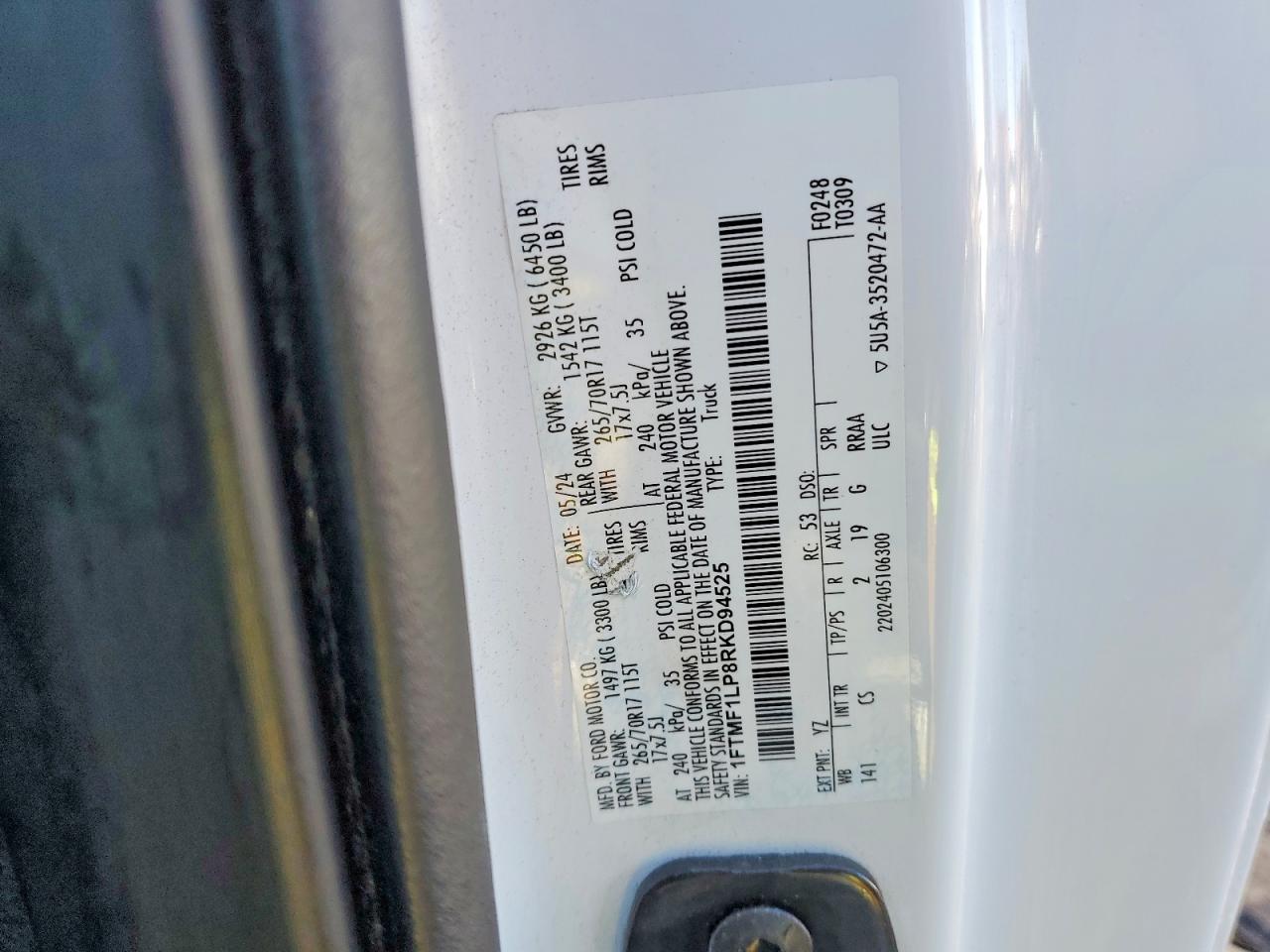 2024 FORD F150 XL photo 12