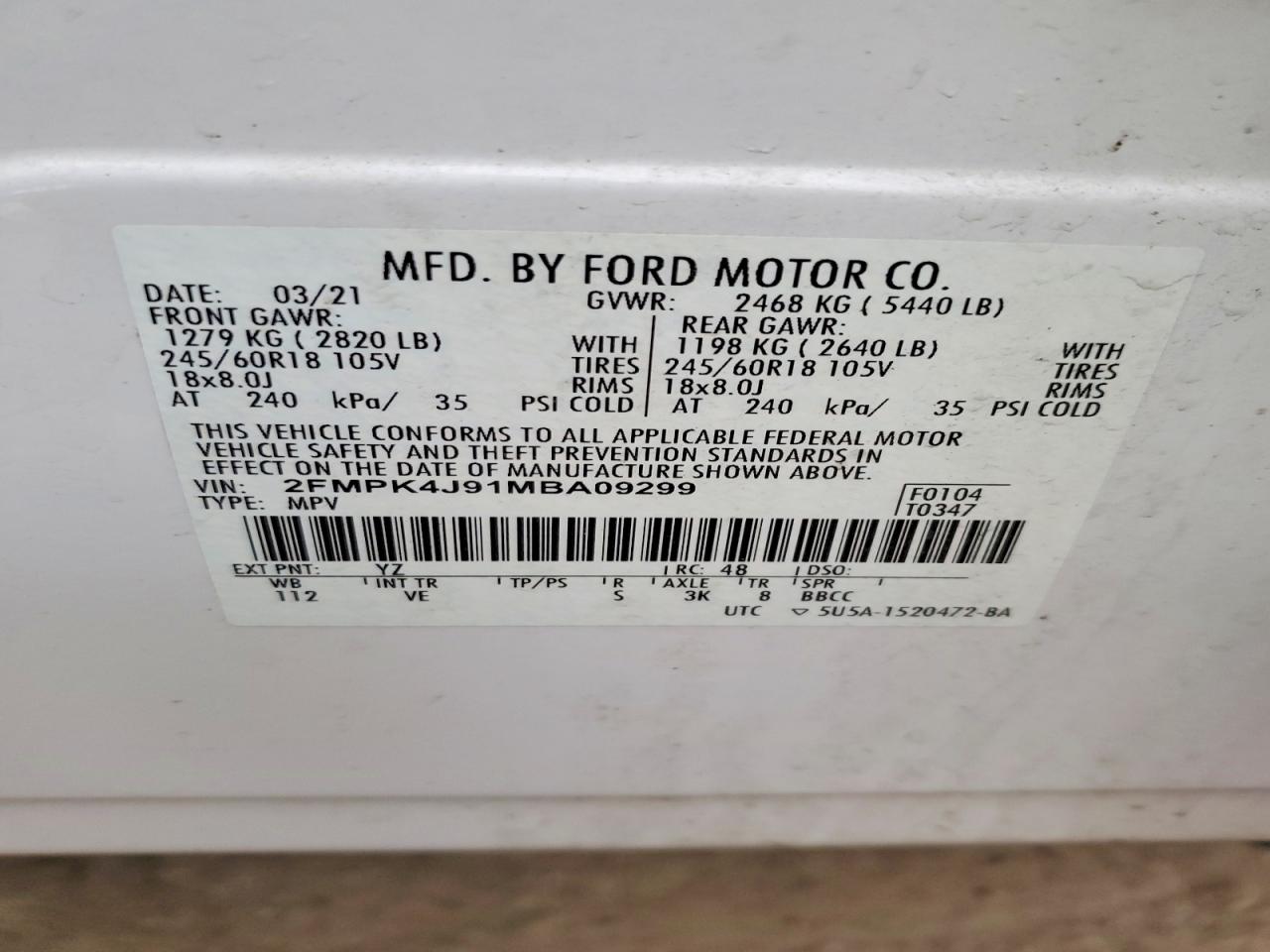 2021 FORD EDGE SEL photo 13