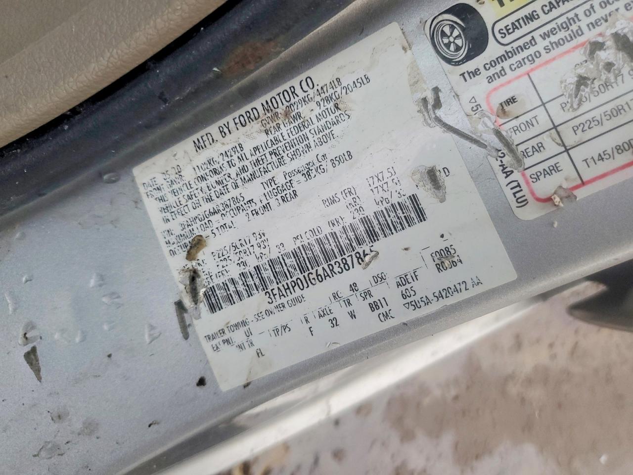 2010 FORD FUSION SEL photo 12
