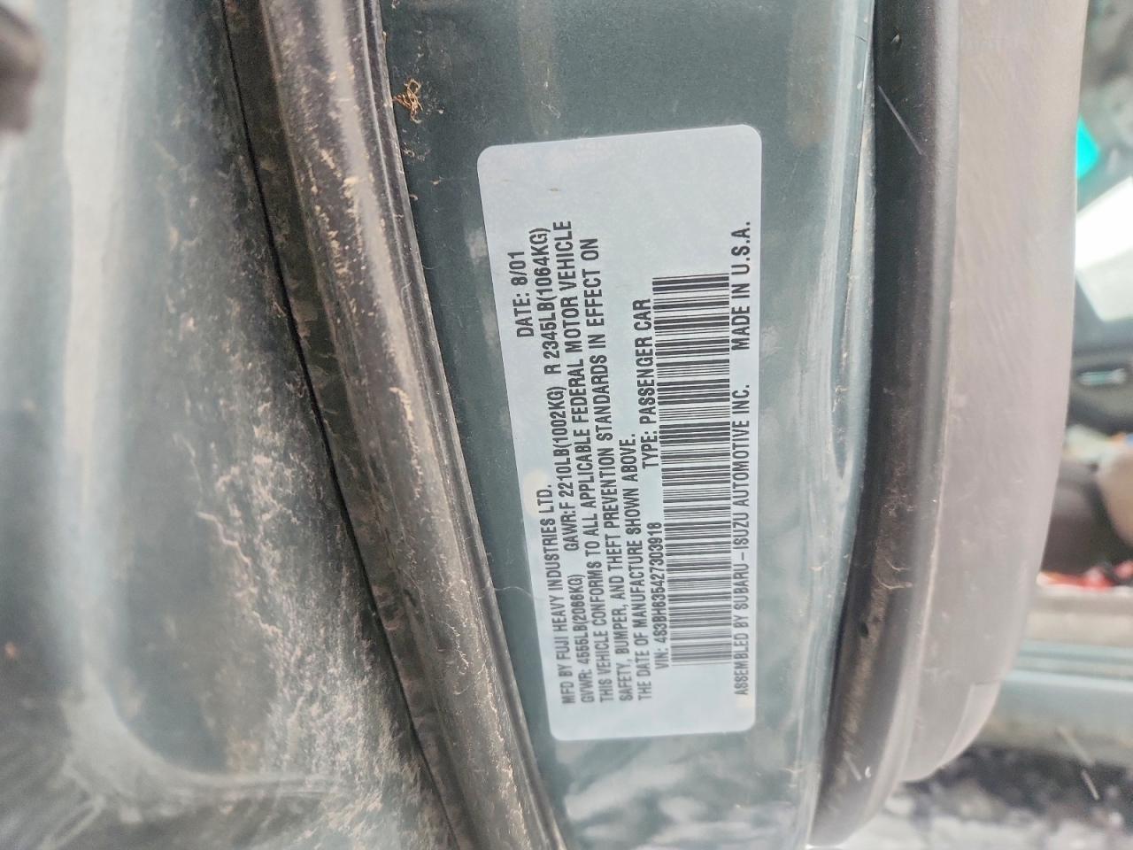 2002 SUBARU LEGACY L photo 13