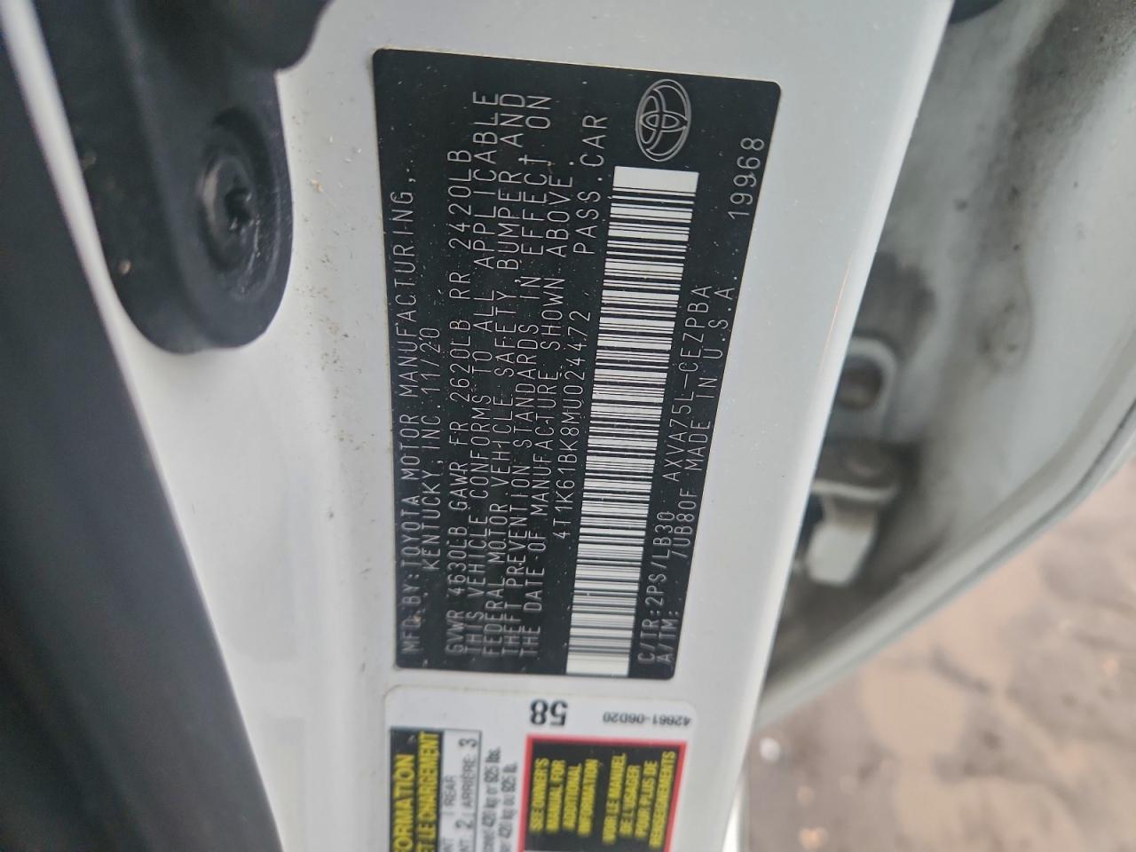2021 TOYOTA CAMRY XSE photo 12