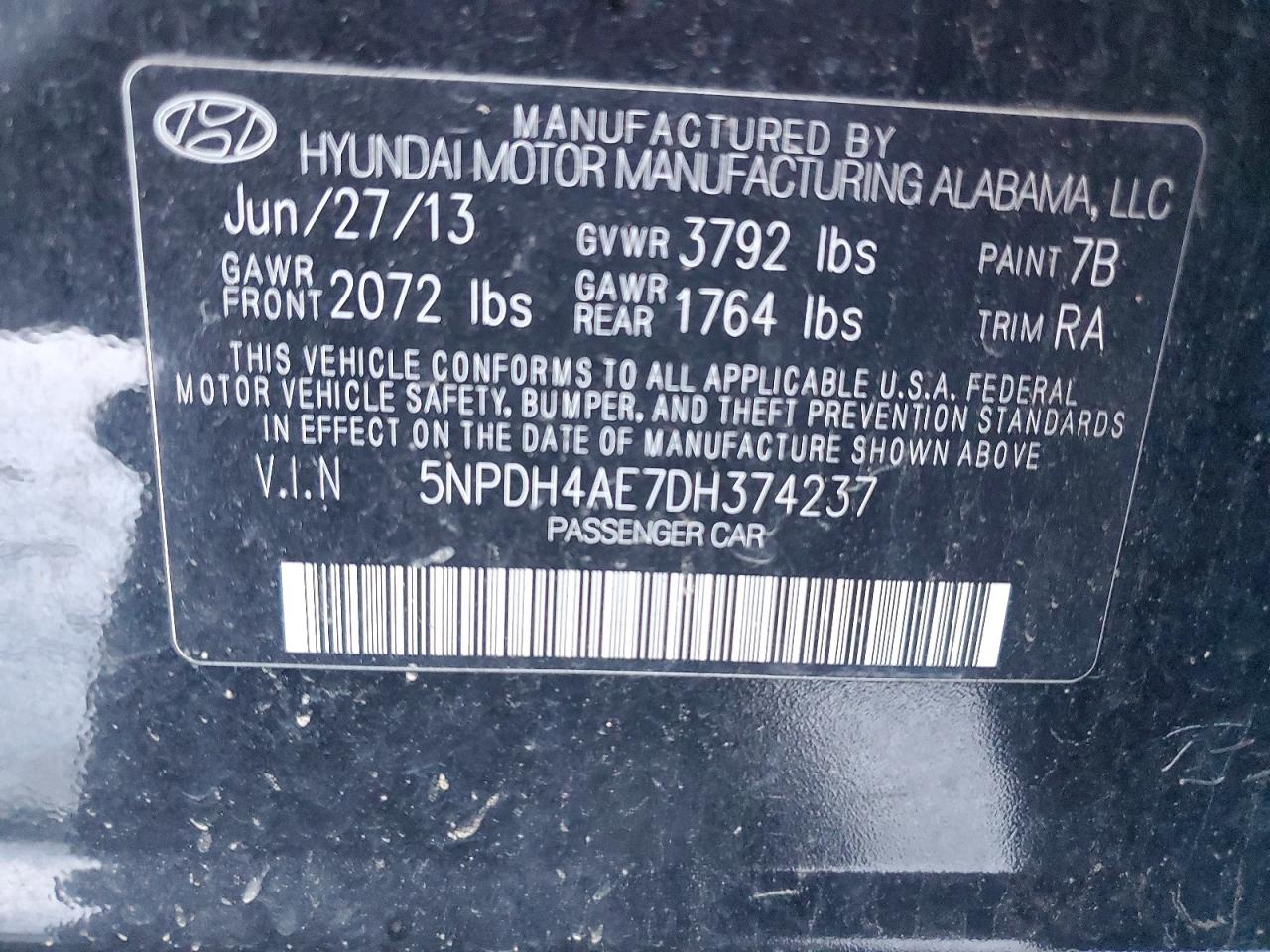 2013 HYUNDAI ELANTRA GLS photo 12
