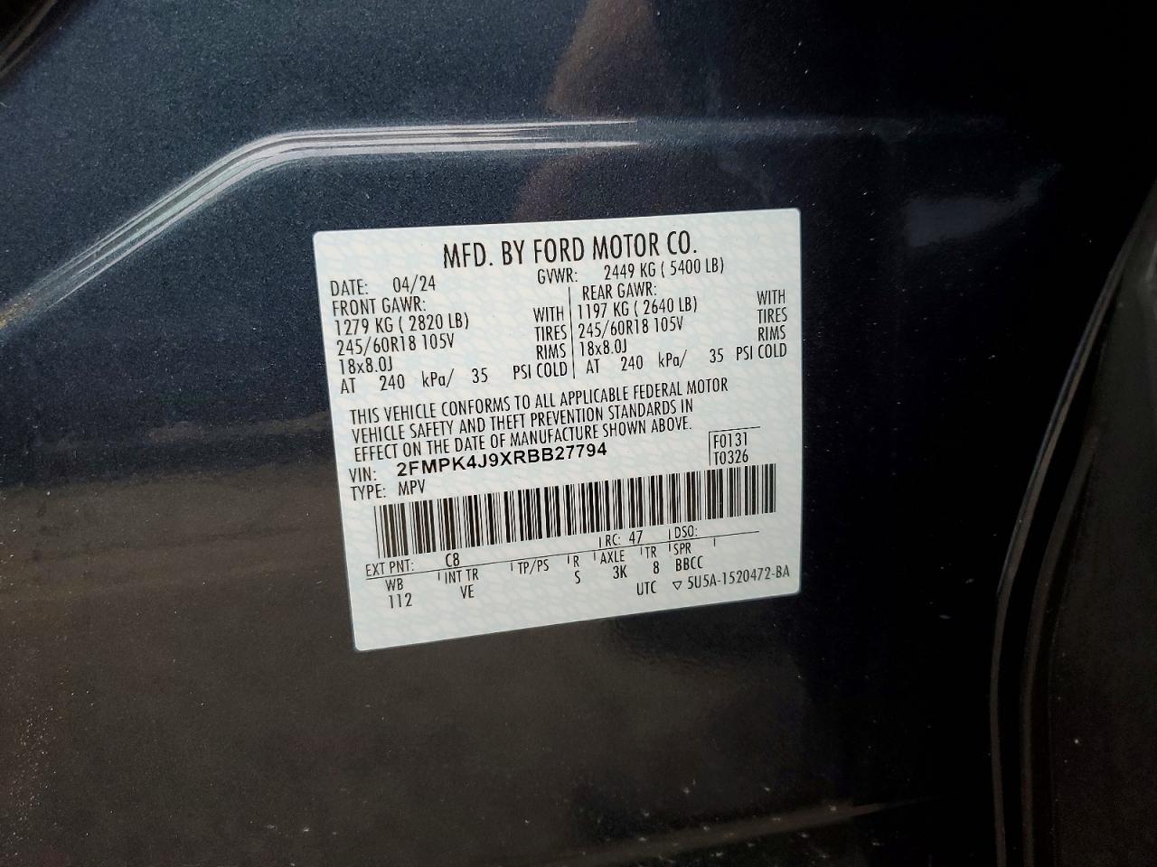 2024 FORD EDGE SEL photo 13