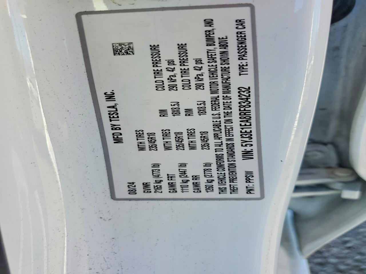 2024 TESLA MODEL 3 photo 12