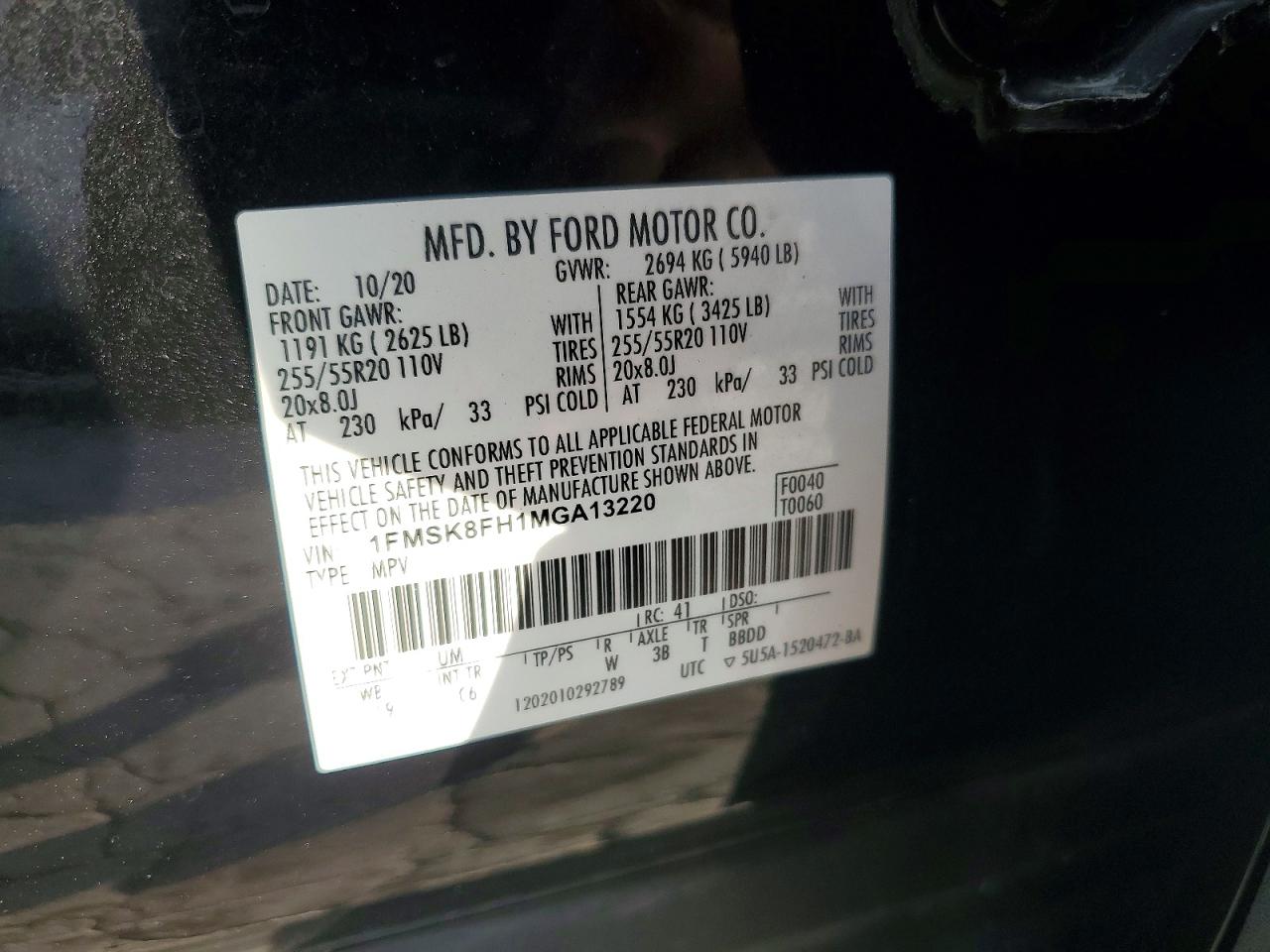 2021 FORD EXPLORER LIMITED photo 25