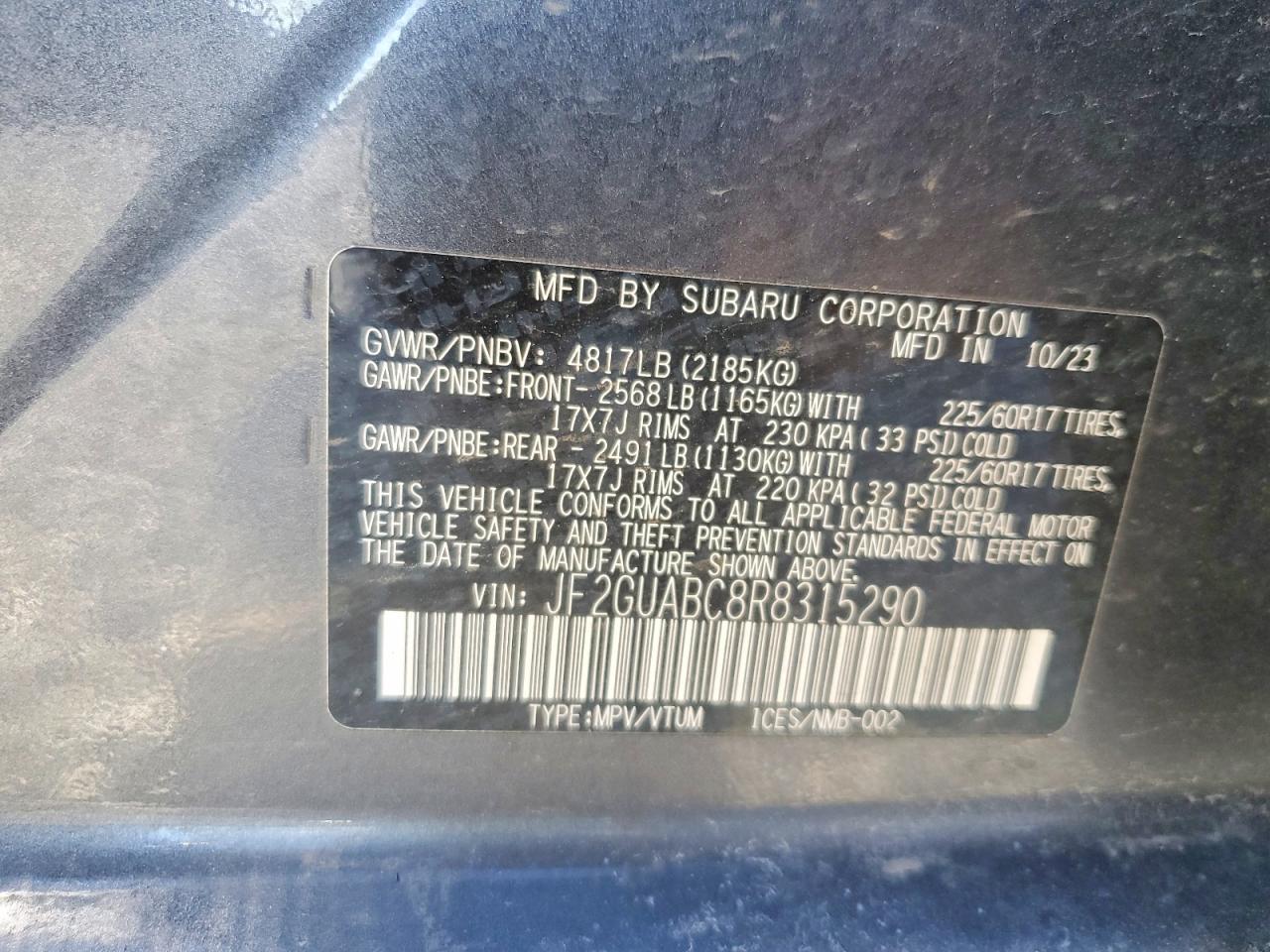 2024 SUBARU CROSSTREK photo 12